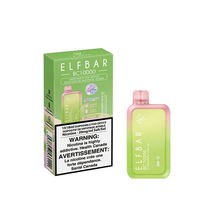 Elf bar - BC10k 18ml Disposable Vape , Strawberry kiwi Ice
