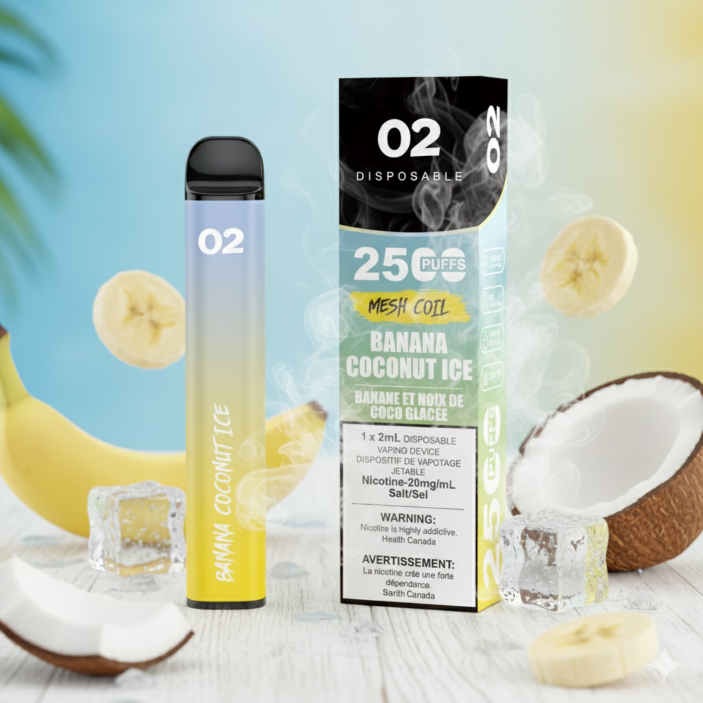 O2 2500 Puffs 2mL Disposable Vape