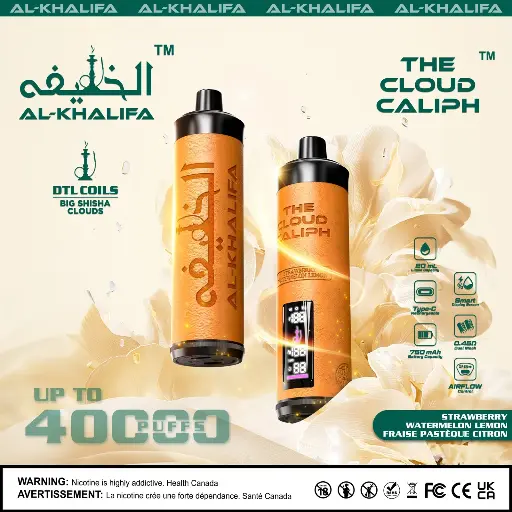 The Cloud Caliph by Al Khalifa Disposable Vapes | 20mg/ml, 40000 Puffs, Convenient and Portable